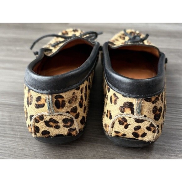 Minnetonka Full Leopard Calf Hair Moccasin Loafers Rubber Sole Size 7 - Picture 4 of 7